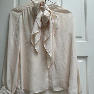 Cream Blouse with Bow